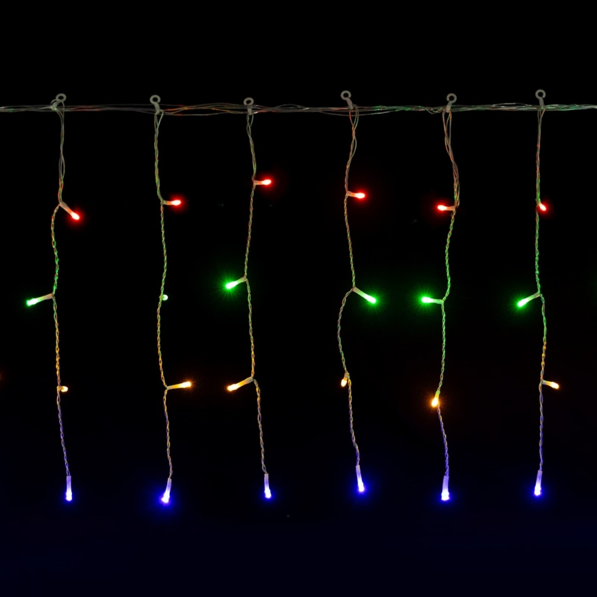 Aigostar-LED Udendørs julelyskæde 100xLED/8 funktioner 3xAA 8x0,4m IP44 multifarvet