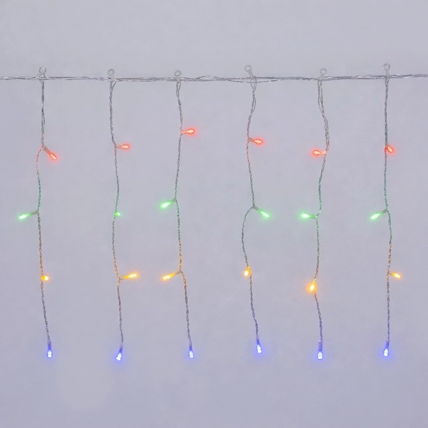 Aigostar-LED Udendørs julelyskæde 100xLED/8 funktioner 3xAA 8x0,4m IP44 multifarvet