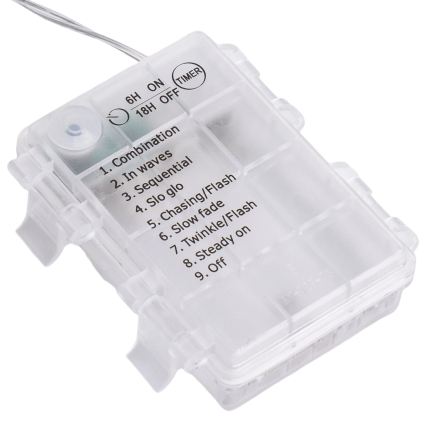 Aigostar-LED Udendørs julelyskæde 100xLED/8 funktioner 3xAA 8x0,4m IP44 multifarvet