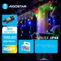 Aigostar - LED Udendørs julelyskæde 100xLED/8 funktioner 8x0,6m IP44 multifarvet