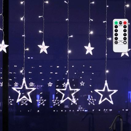 Aigostar - LED udendørs julekæde 120xLED/8 funktioner 3x0,6 m IP44 kold hvid + fjernbetjening