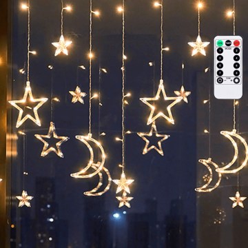 Aigostar - LED udendørs julelyskæde 120xLED/6W/230V/8 funktioner 3x0,6m IP44 varm hvid + fjernbetjening
