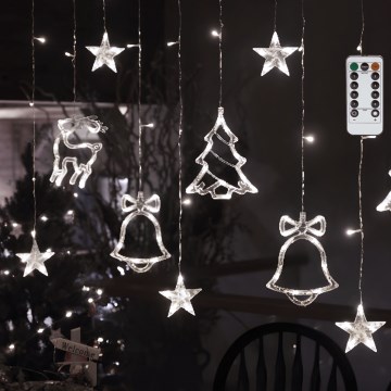 Aigostar - LED udendørs julelyskæde 120xLED/8 funktioner 3x0,6m IP44 kold hvid + fjernbetjening