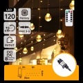 Aigostar - LED udendørs julelyskæde 120xLED/8 funktioner 3x0,6m IP44 varmhvid + fjernbetjening