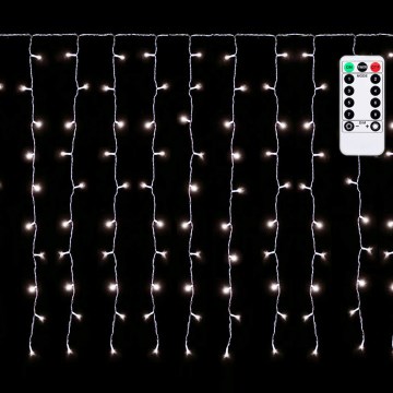 Aigostar - LED udendørs julelyskæde 150 LED/6W/230V/8 funktioner 1,5x1m IP44 kølig hvid + fjernbetjening