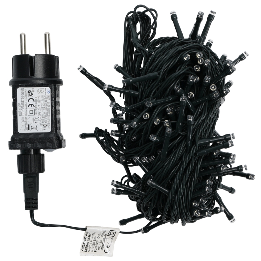 Aigostar - LED udendørs julelyskæde 150 LED/8 funktioner 18 m IP44 kold hvid