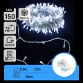 Aigostar - LED udendørs julelyskæde 150xLED/8 funktioner 15,3m IP44 kold hvid