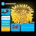 Aigostar - LED udendørs julelyskæde 150xLED/8 funktioner 18m IP44 varm hvid