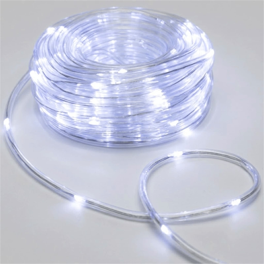 Aigostar - LED udendørs julelyskæde 150xLED/8 funktioner 3xAA 15,3m IP44 kold hvid