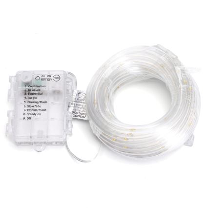 Aigostar - LED udendørs julelyskæde 150xLED/8 funktioner 3xAA 15,3m IP44 varm hvid