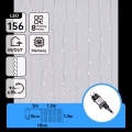 Aigostar - LED udendørs julelyskæde 156xLED/8 funktioner 4,2x1,2m IP44 kold hvid
