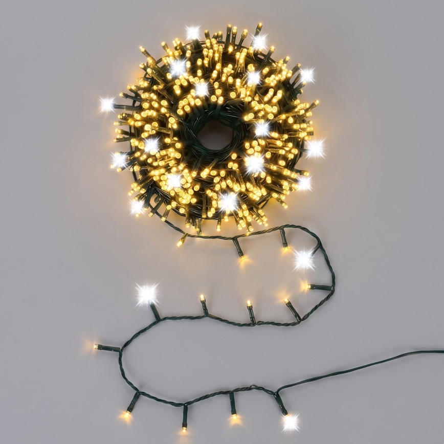 Aigostar - LED Udendørs julelyskæde 160xLED+40xLED 13m IP44 varm+kold hvid