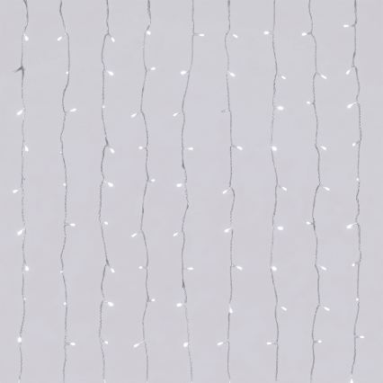 Aigostar - LED udendørs julelyskæde 192xLED/8 funktioner 3xAA 4,5x1,2m IP44 kold hvid