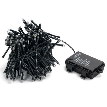 Aigostar - LED udendørs julelyskæde 200xLED/8 funktioner 3xAA 5,3 m IP44 kølig hvid