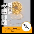 Aigostar - LED udendørs julelyskæde 2000xLED/8 funktioner 103m IP44 varm hvid