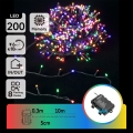 Aigostar -LED Udendørs julelyskæde 200xLED/8 funktioner 3xAA 10,3m IP44 multifarvet