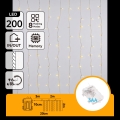 Aigostar - LED udendørs julelyskæde 200xLED/8 funktioner 3xAA 5x2m IP44 varmhvid
