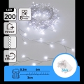 Aigostar - LED udendørs julelyskæde 200xLED/8 funktioner 3xAA 6,3m IP44 kølig hvid