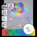 Aigostar - LED udendørs julelyskæde 200xLED/8 funktioner 3xAA 6,3m IP44 multifarvet
