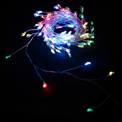 Aigostar - LED udendørs julelyskæde 200xLED/8 funktioner 3xAA 6,3m IP44 multifarvet