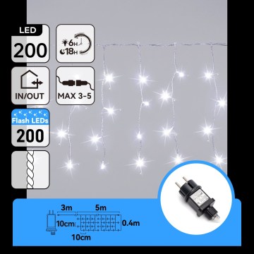 Aigostar - LED udendørs julelyskæde 200xLED 8x0,4m IP44 kold hvid