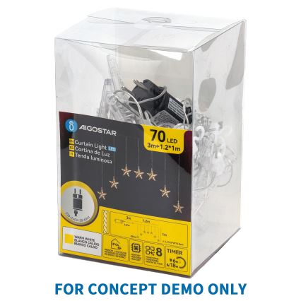 Aigostar - LED udendørs julelyskæde 25xLED/8 funktioner 3xAA 2,8m IP44 kold hvid