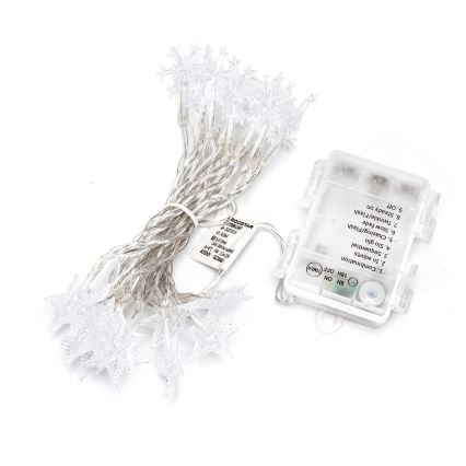 Aigostar - LED udendørs julelyskæde 25xLED/8 funktioner 3xAA 2,5 m IP44 kold hvid