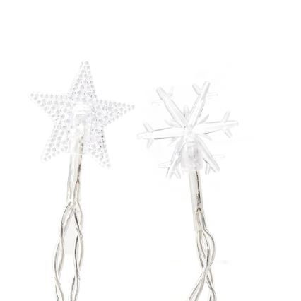 Aigostar - LED udendørs julelyskæde 25xLED/8 funktioner 3xAA 2,5 m IP44 kold hvid