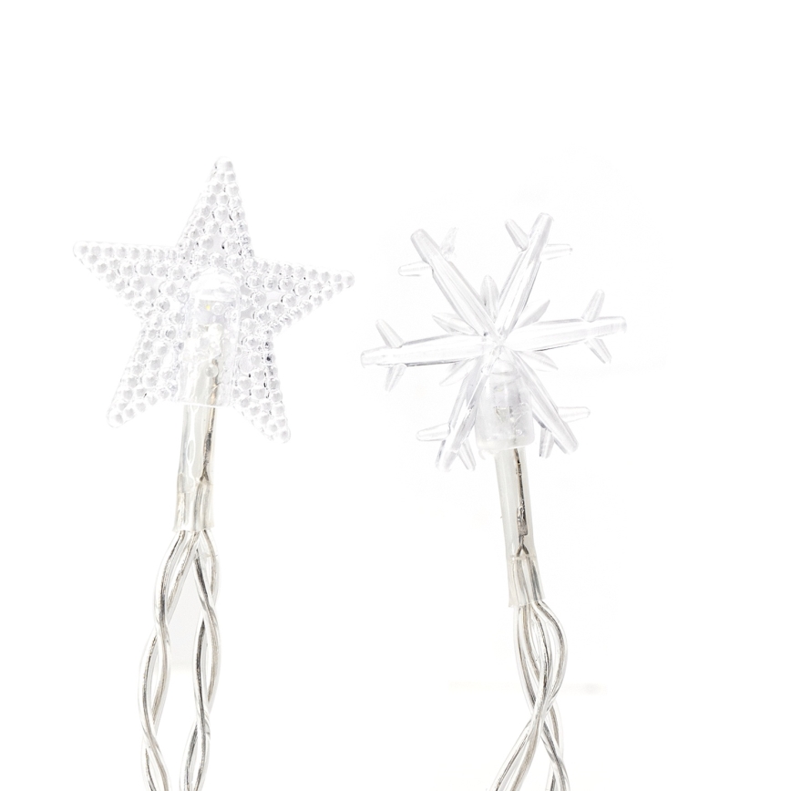 Aigostar - LED udendørs julelyskæde 25xLED/8 funktioner 3xAA 2,5 m IP44 kold hvid