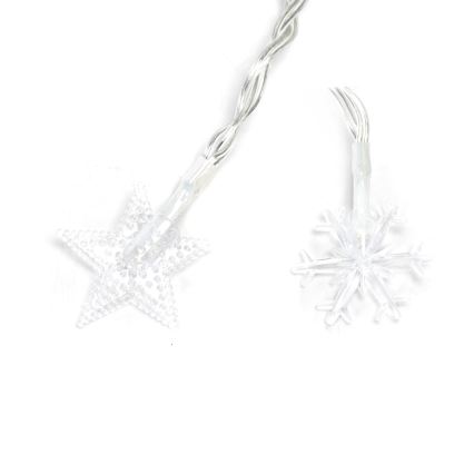 Aigostar - LED udendørs julelyskæde 25xLED/8 funktioner 3xAA 2,5m IP44 varm hvid stjerner