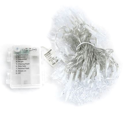 Aigostar - LED udendørs julelyskæde 25xLED/8 funktioner 3xAA 2,5m IP44 varm hvid stjerner