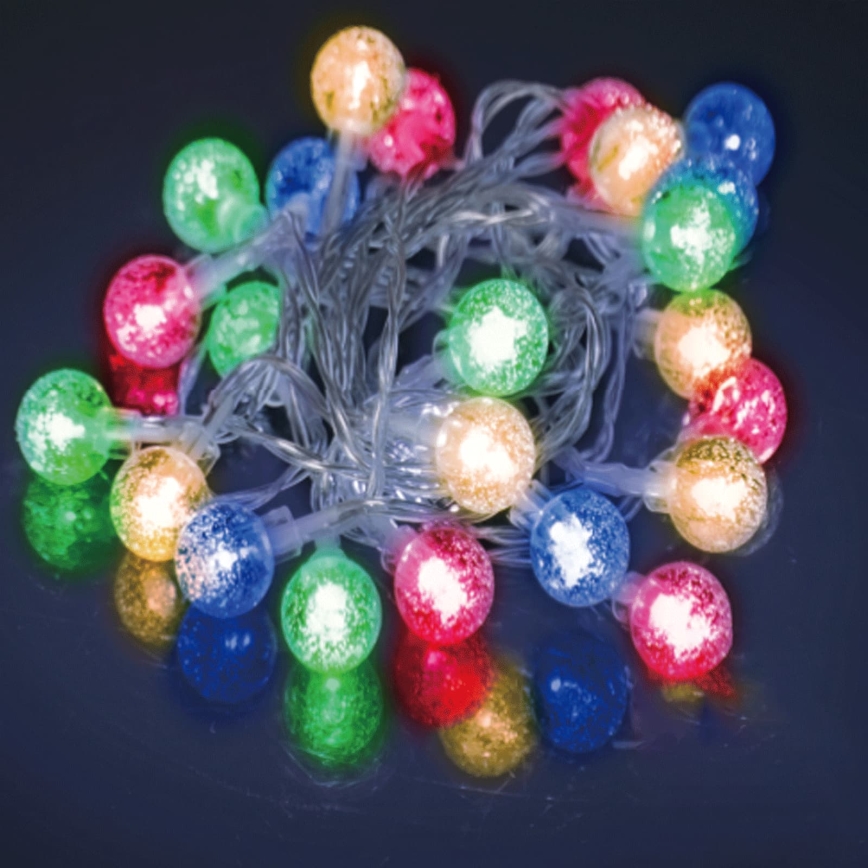 Aigostar - LED Udendørs Julelyskæde 25xLED/8 funktioner 3xAA 2,8m IP44 multifarvet