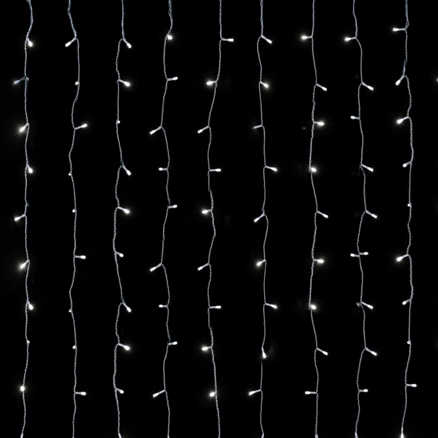 Aigostar - LED udendørs julelyskæde 288xLED/8 funktioner 1,5x1,8m IP44 kold hvid