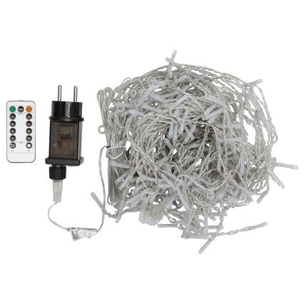Aigostar - LED udendørs julelyskæde 300 LED / 8 funktioner, 3 x 1 m, IP44, kold hvid + fjernbetjening