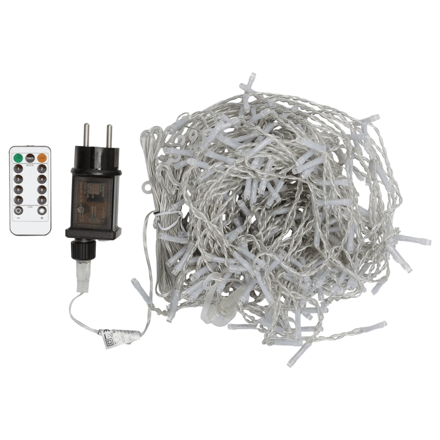 Aigostar - LED udendørs julelyskæde 300 LED / 8 funktioner, 3 x 1 m, IP44, kold hvid + fjernbetjening