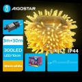 Aigostar - LED udendørs julelyskæde 300xLED/8 funktioner 33m IP44 varm hvid