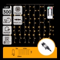 Aigostar - LED udendørs julelyskæde 300xLED/8 funktioner 3x1m IP44 varmhvid + fjernbetjening