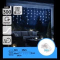 Aigostar - LED udendørs julelyskæde 300xLED/8 funktioner 3xAA 18x0,6 m IP44 kølig hvid