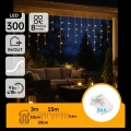 Aigostar - LED udendørs julelyskæde 300xLED/8 funktioner 3xAA 18x0,6 m IP44 varm hvid