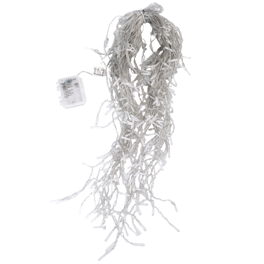 Aigostar - LED udendørs julelyskæde 300 LED / 8 funktioner 3x AA 18 x 0,6 m IP44 multifarvet