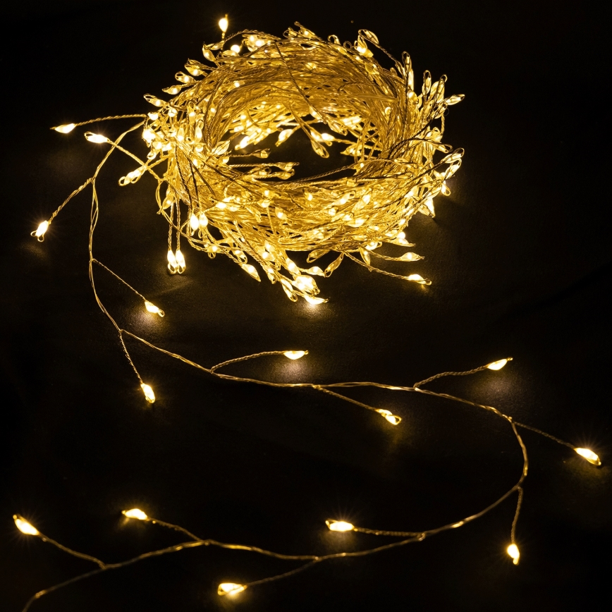 Aigostar - LED udendørs julelyskæde 300xLED/8 funktioner 3xAA 9,3m IP44 varm hvid