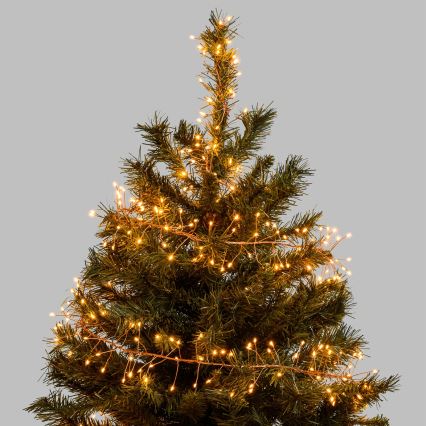 Aigostar - LED udendørs julelyskæde 300xLED/8 funktioner 3xAA 9,3m IP44 varm hvid