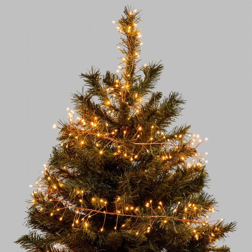 Aigostar - LED udendørs julelyskæde 300xLED/8 funktioner 3xAA 9,3m IP44 varm hvid