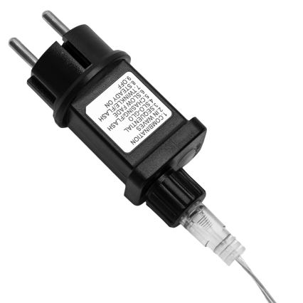 Aigostar - LED udendørs julelyskæde 300xLED/8 funktioner 4m IP44 kold hvid