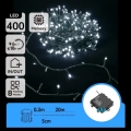 Aigostar - LED udendørs julelyskæde 400 LED/8 funktioner 4xAA 20,3 m IP44 kølig hvid