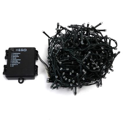 Aigostar - LED udendørs julelyskæde, 400 LED, 8 funktioner, 4xAA, 20,3 m, IP44, varm hvid