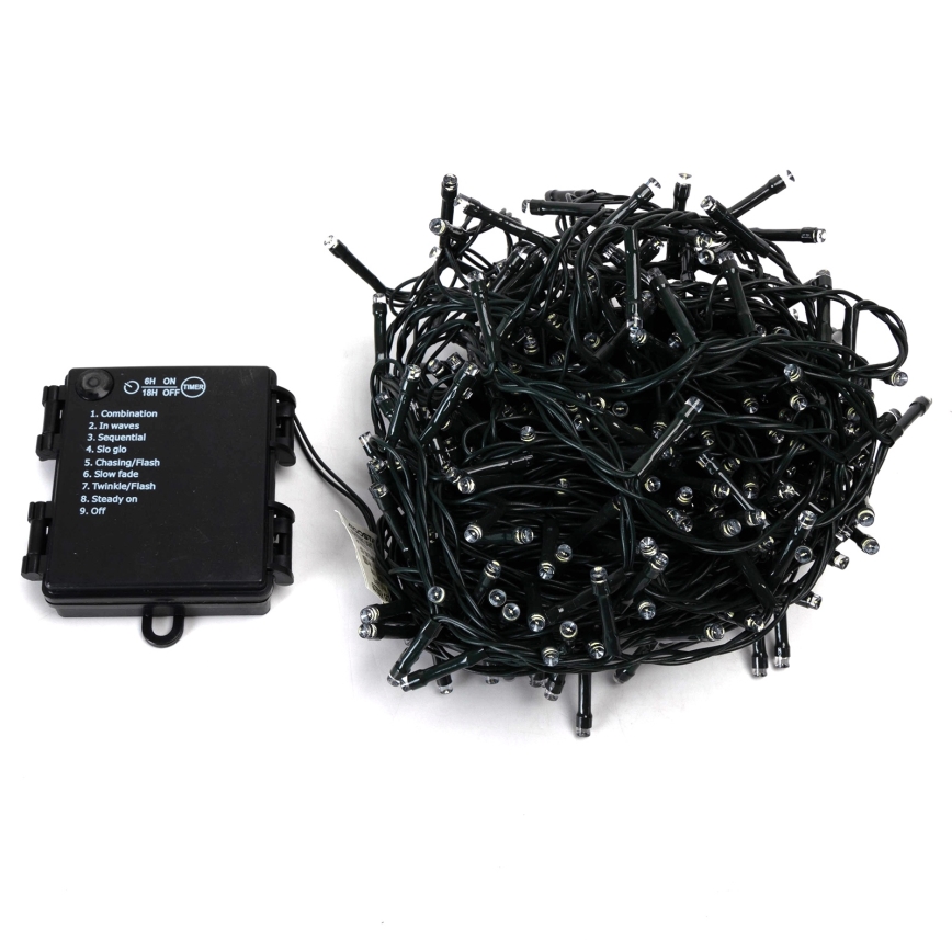 Aigostar - LED udendørs julelyskæde, 400 LED, 8 funktioner, 4xAA, 20,3 m, IP44, varm hvid