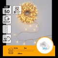 Aigostar - LED udendørs julelyskæde 50 LED/8 funktioner 3xAA 5,3 m IP44 varmhvid