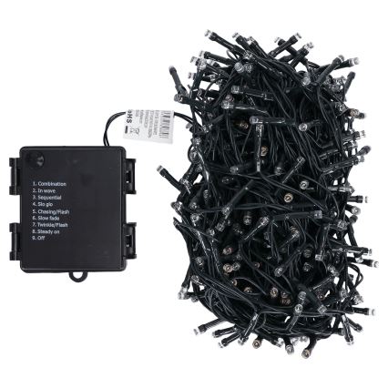 Aigostar - LED udendørs julelyskæde 500 LED/8 funktioner 4xAA 25,3 m IP44 multifarvet