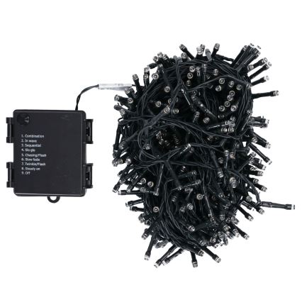 Aigostar - LED udendørs julelyskæde 500xLED/8 funktioner 4xAA 25,3 m IP44 varm hvid
